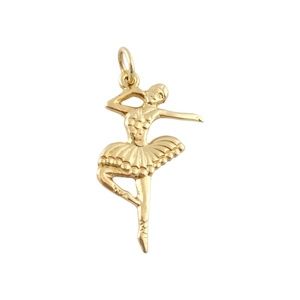 Vintage 14K Yellow Gold Ballerina Pendant #13485